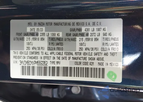 2023 Mazda Cx-30 2.5 S Preferred z USA, uszkodzony, nr VIN 3MVDMBCMXPM559352